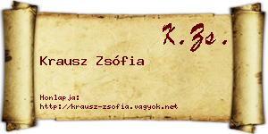 Krausz Zsófia névjegykártya