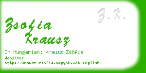 zsofia krausz business card